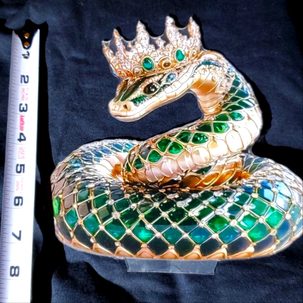 Green‎ and Gold Snake with Crown - Picture 6 of 6